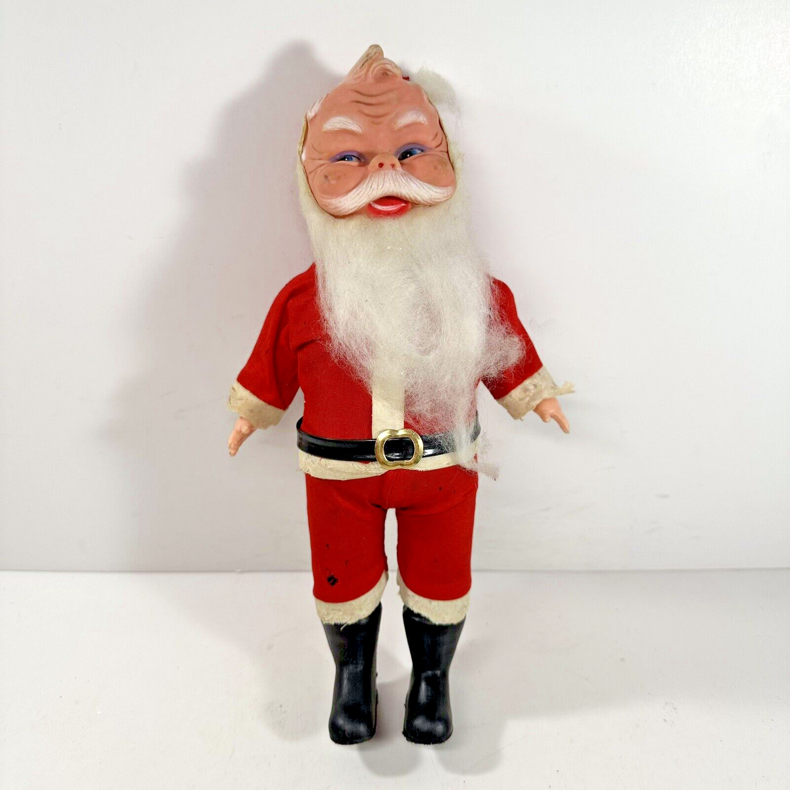 Vintage Rubber Face Santa Claus - 12 Inch Happy Santa Vintage Christmas Decor