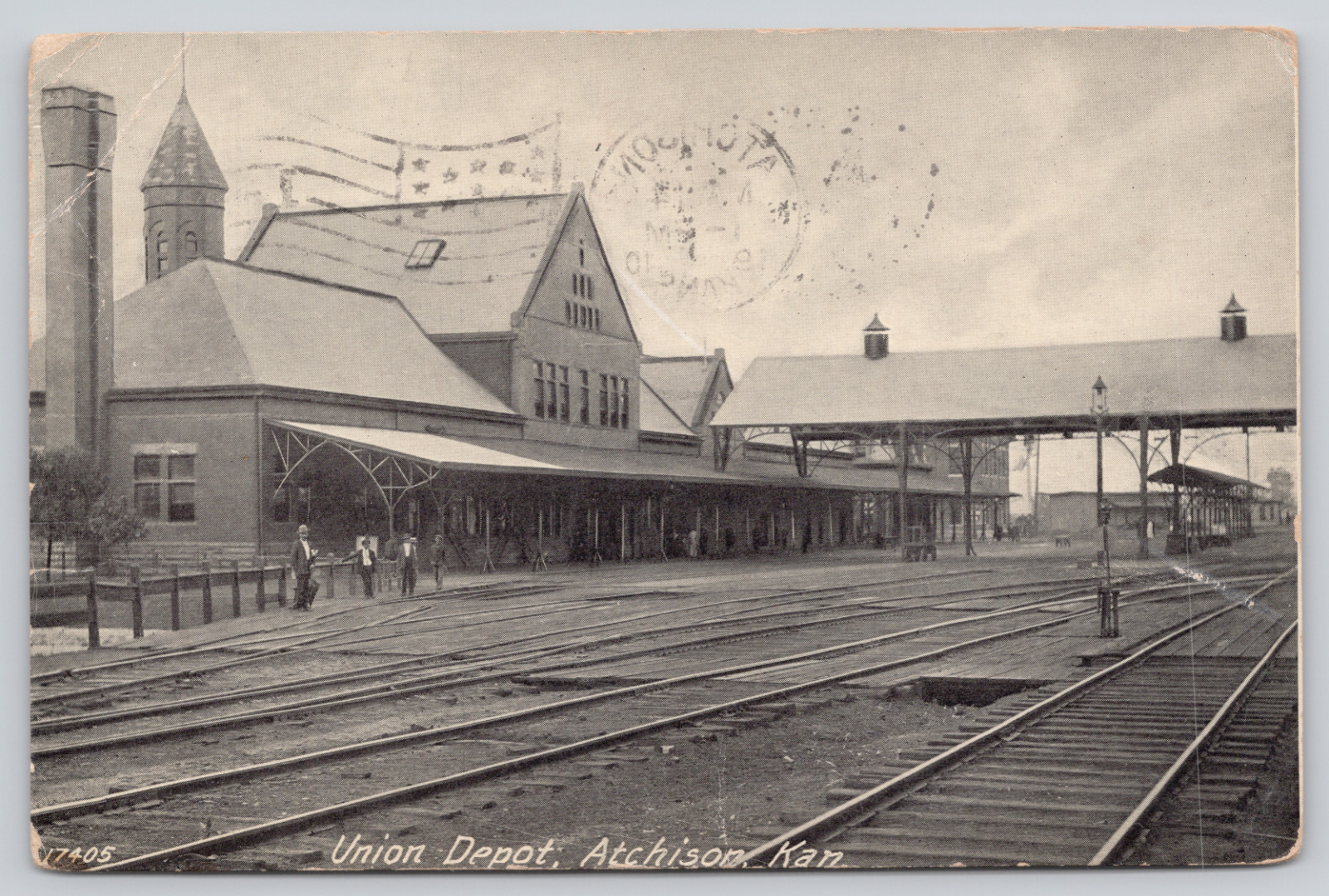 Postcard Atchison, Kansas, KS, 1910, Union Depot A772