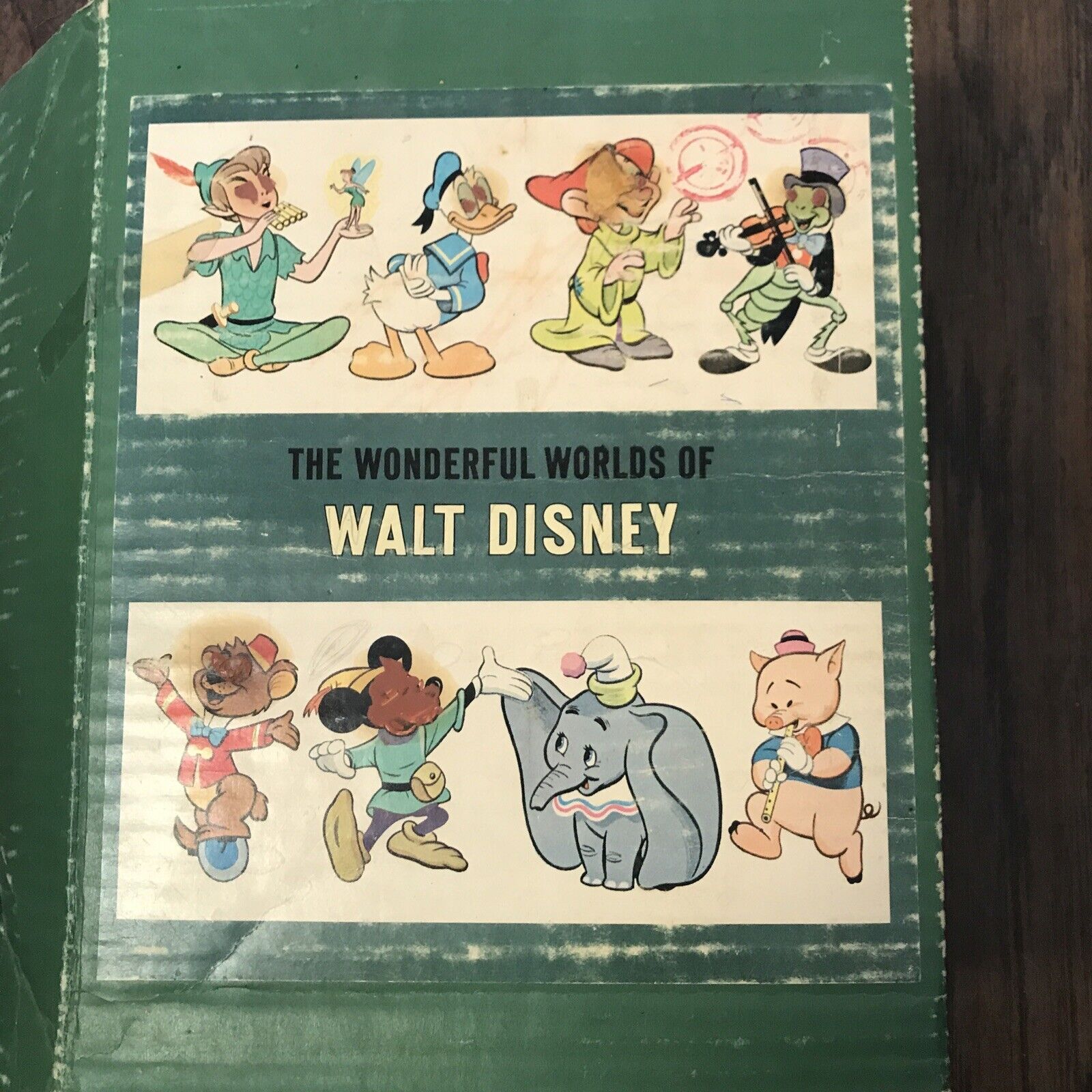 Walt Disney 4 Book Set In Original Box 1965 Gold Press Illustrated