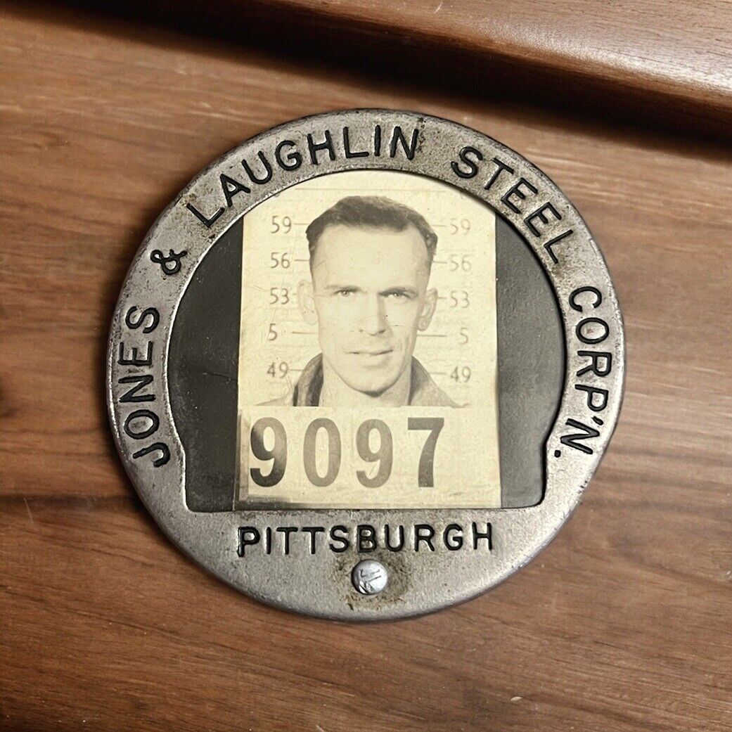 Vintage J & L Steel Pittsburgh Works Employee ID Badge Jones & Laughlin