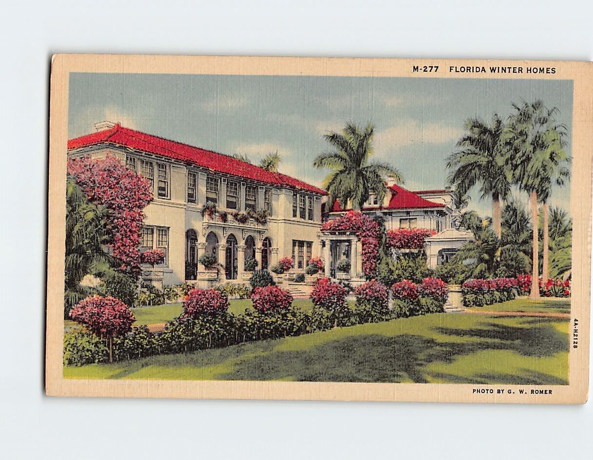 Postcard Florida Winter Homes USA