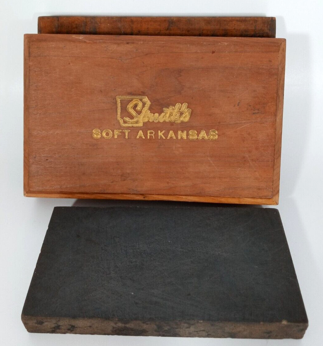 Vintage Smith's Black Soft Arkansas Sharpening Stone 4.5