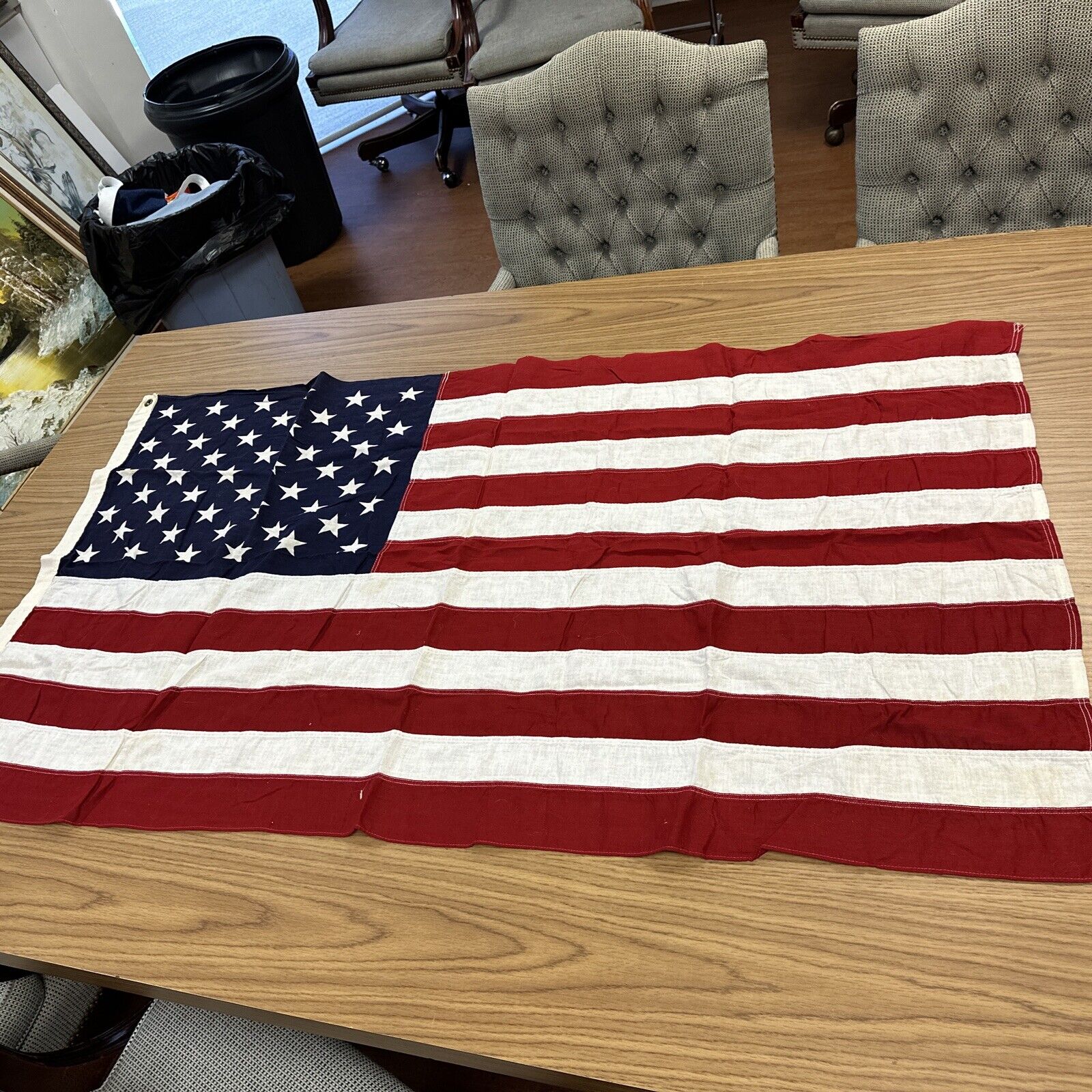 Vintage American Flag Valley 31”x43”   50 Star Large Cotton USA