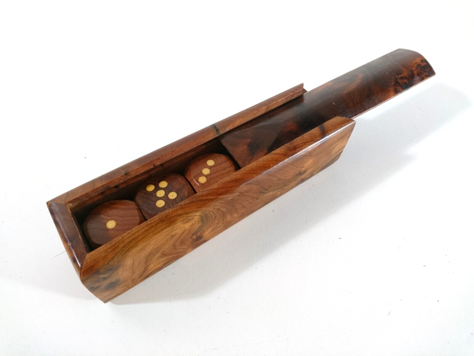 Vintage Wooden Dice Set With Box