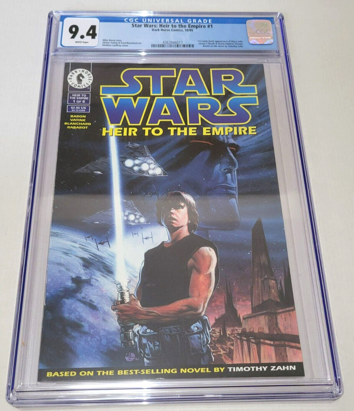 Star Wars Heir To The Empire #1 CGC 9.4 NM Dark Horse 1995 1st Jade and Thrawn
