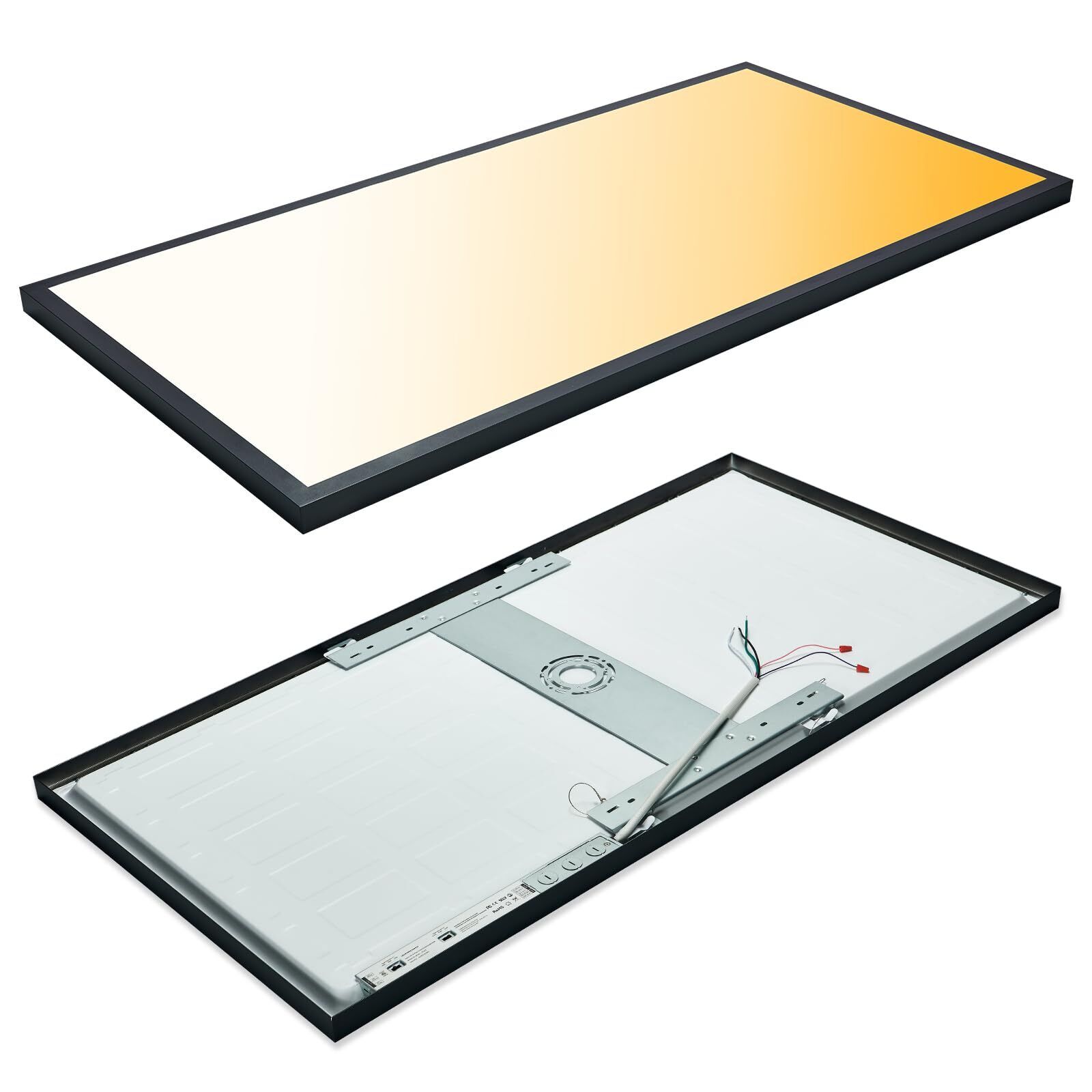 Mcacggo Black 2x4 FT LED Flat Panel Light Surface Mount 2 Pack, 0-10V Dimmable,