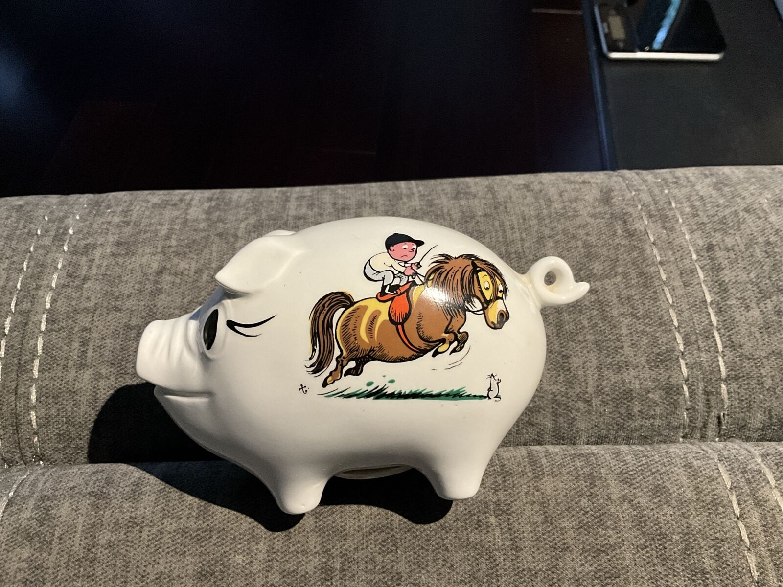 Vintage Norman Thelwell Pony Club Piggy Bank Szeiler England