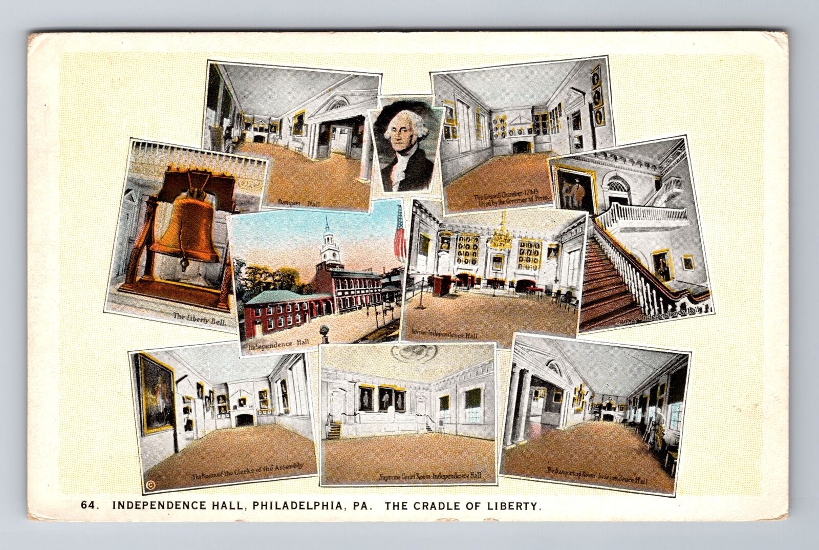 Philadelphia PA-Pennsylvania, Independence Hall, Antique Vintage Postcard