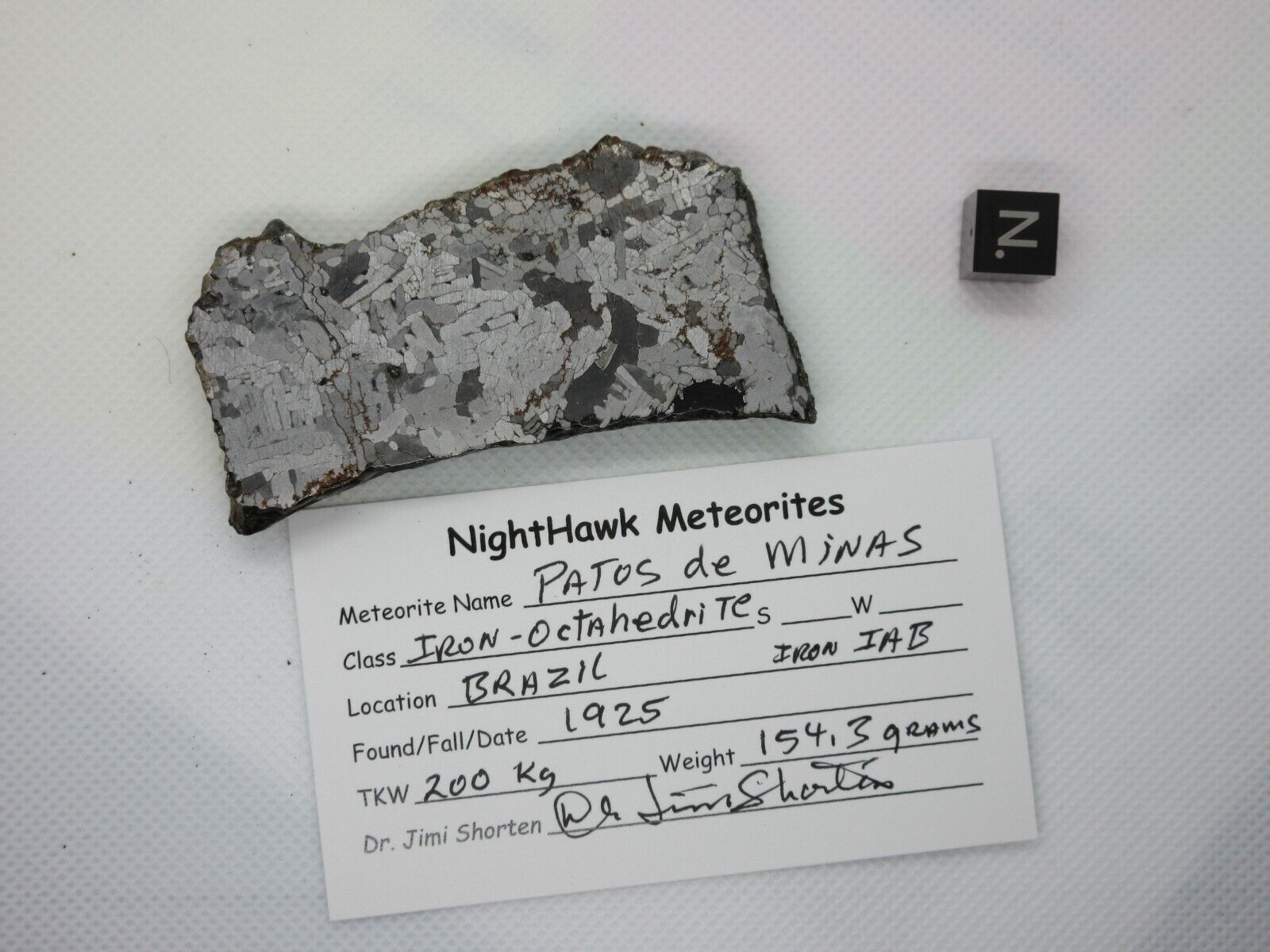 Patos de Minas Meteorite, 154.3 grams, slice