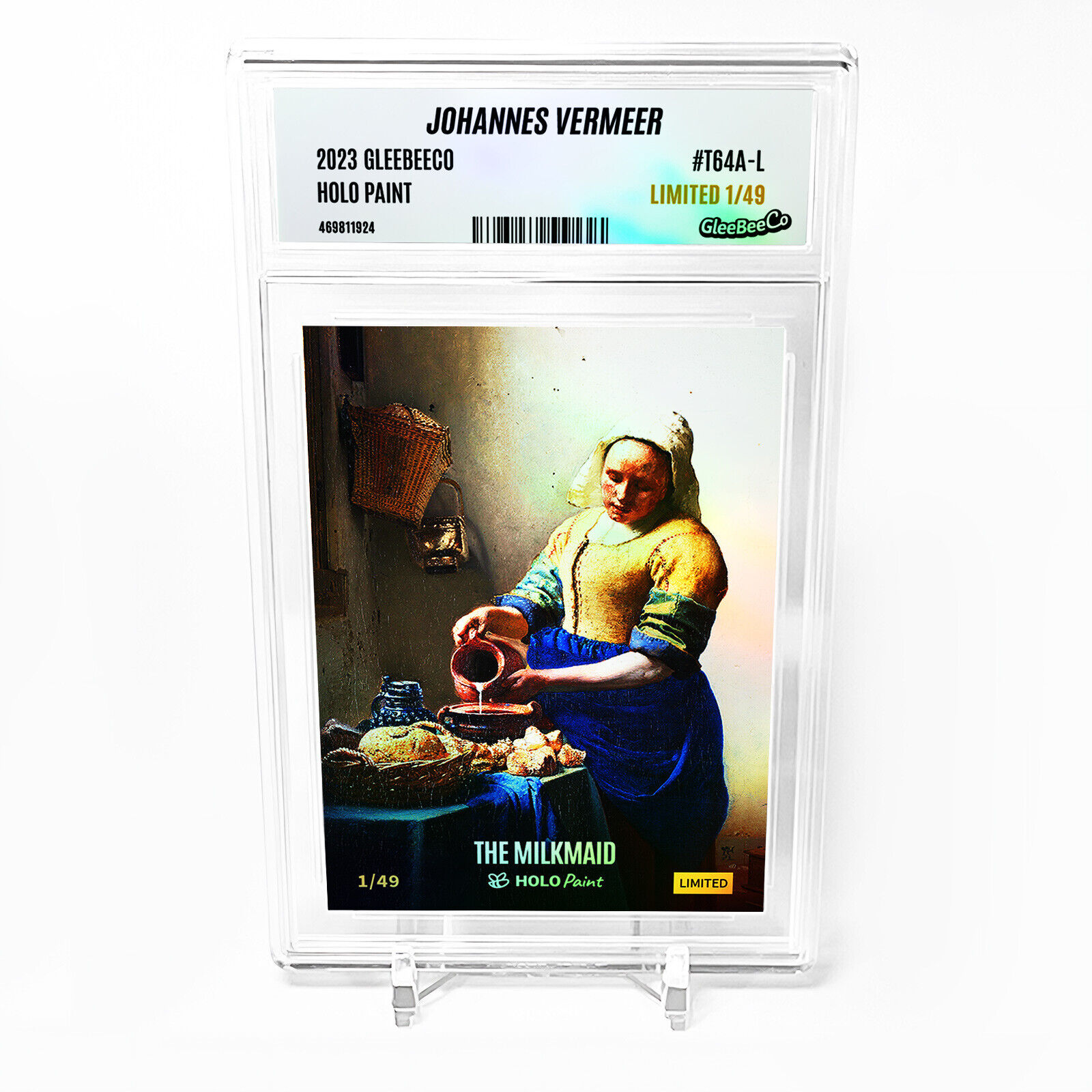 THE MILKMAID (Johannes Vermeer) Card 2023 GleeBeeCo Holo Paint #T64A-L /49