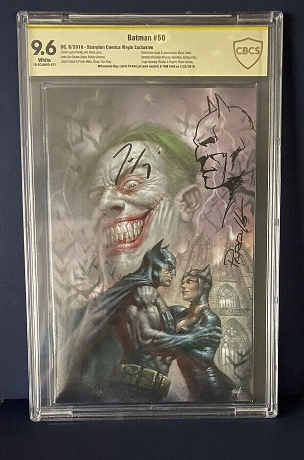 Batman #50 CBCS 9.6 Dual Signed By King/ Parrillo Sketch By Parrillo