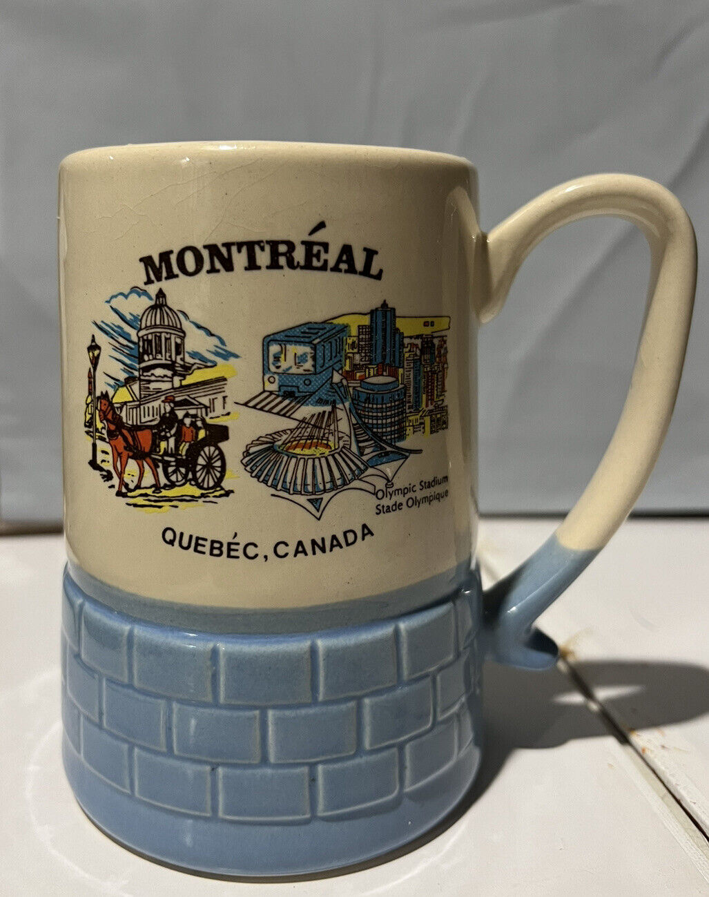Montreal Olympic Stadium- Circa 1977- Vintage Mug