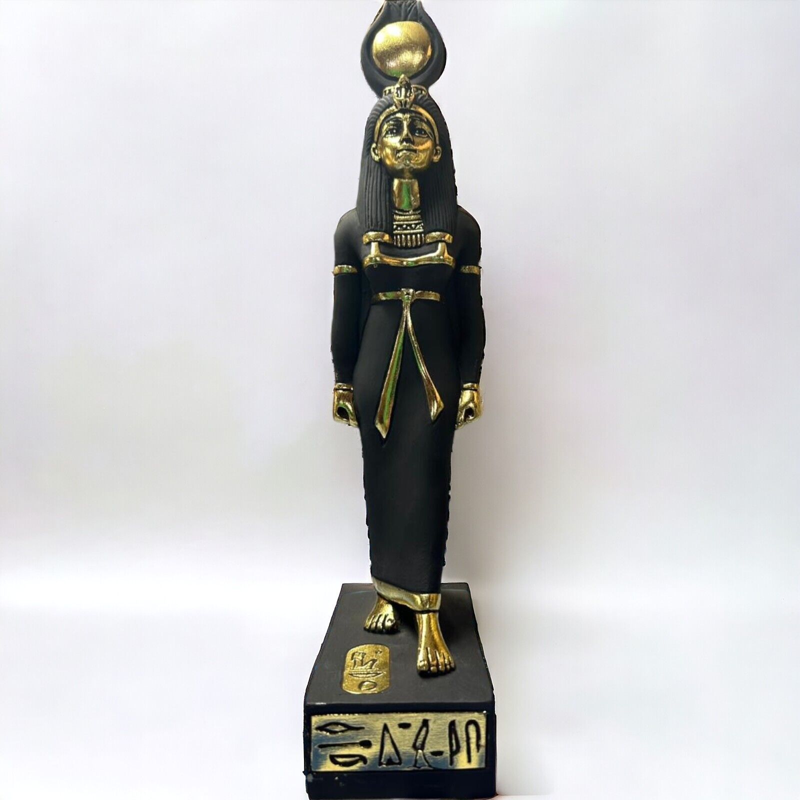 UNIQUE ANCIENT EGYPTIAN ANTIQUITIES Golden Statue Large Of Goddess Isis Rare BC