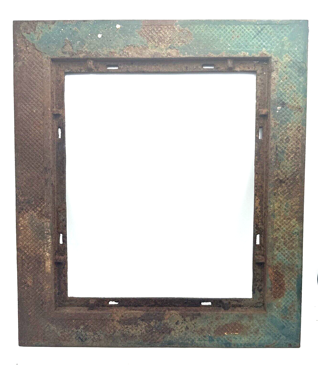 Vintage Cast Iron Floor Grate Register Crosshatch Unique 16x18 Art Frame