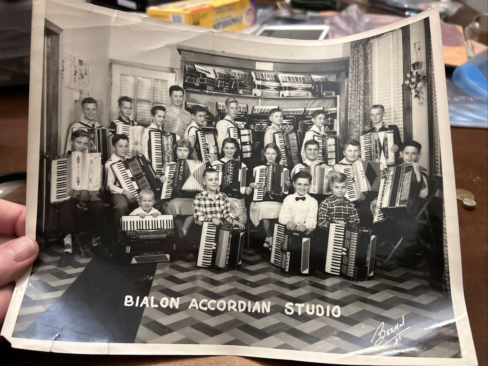 1951 MUSIC CLASS PHOTO BIALON ACCORDION STUDIO 1951 Whiting Indiana 8x10