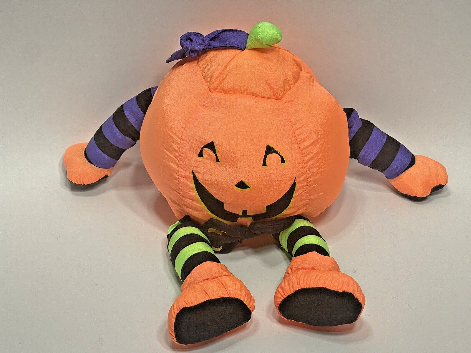 Stuffins Vintage Halloween Jack O Lantern Pumpkin Colorful Plush - 1993