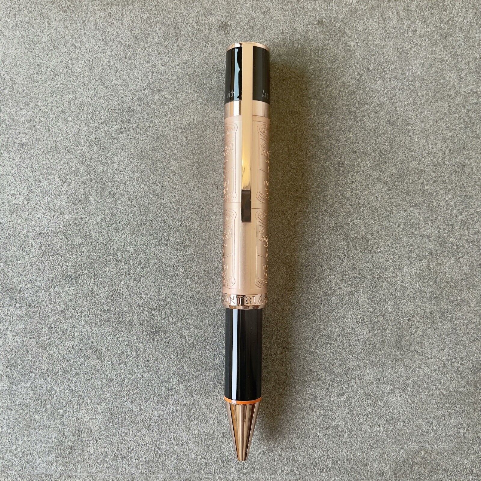 Deluxe Warhol Series Black - Rose Gold Color 0.7mm Ballpoint Pen No Box