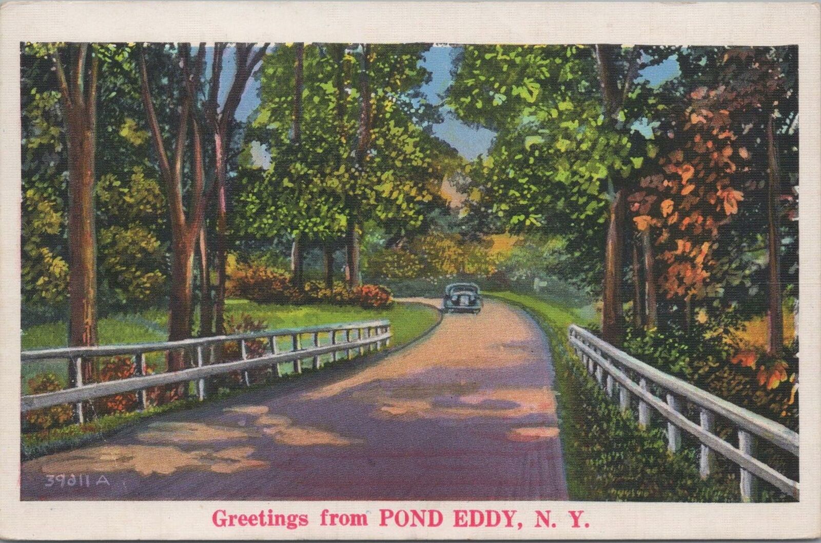 Postcard Greetings from Pond Eddy NY 1937
