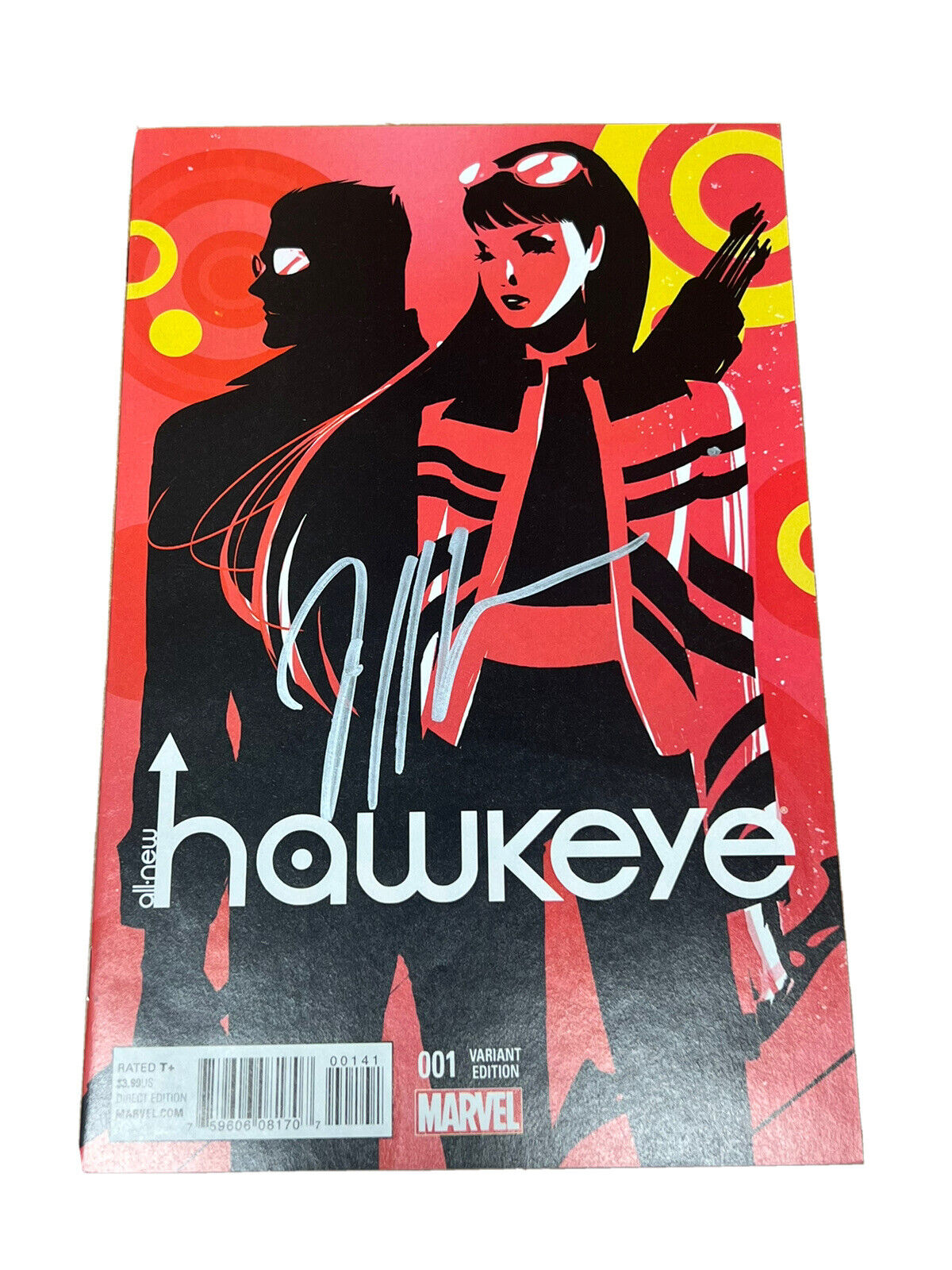 ALL-NEW HAWKEYE #1 SIGNED BY JEFF LEMIRE KATE BISHOP WOMEN OF MARVEL VARIANT COA