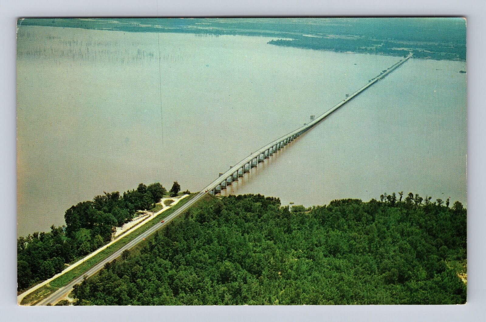 Lake Marion SC-South Carolina, Highway Bridge, Antique, Vintage Postcard