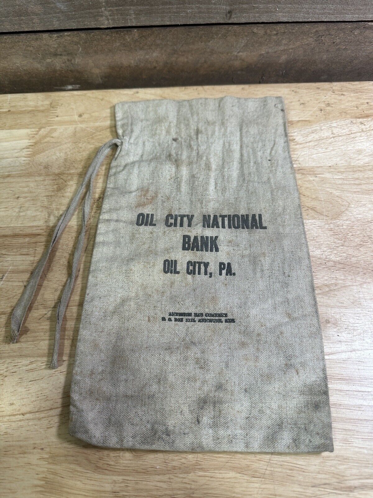 Vintage Oil City National Bank Oil City PA Bank Bag