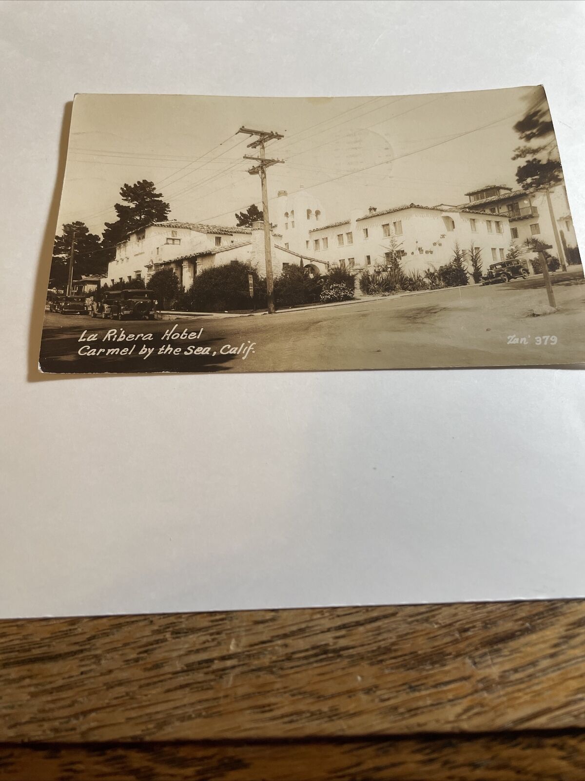 RPPC POSTCARD HOTEL LA RIBERA, CARMEL-BY-THE SEA, CALIFORNIA, PM 1945 CARMEL CAL