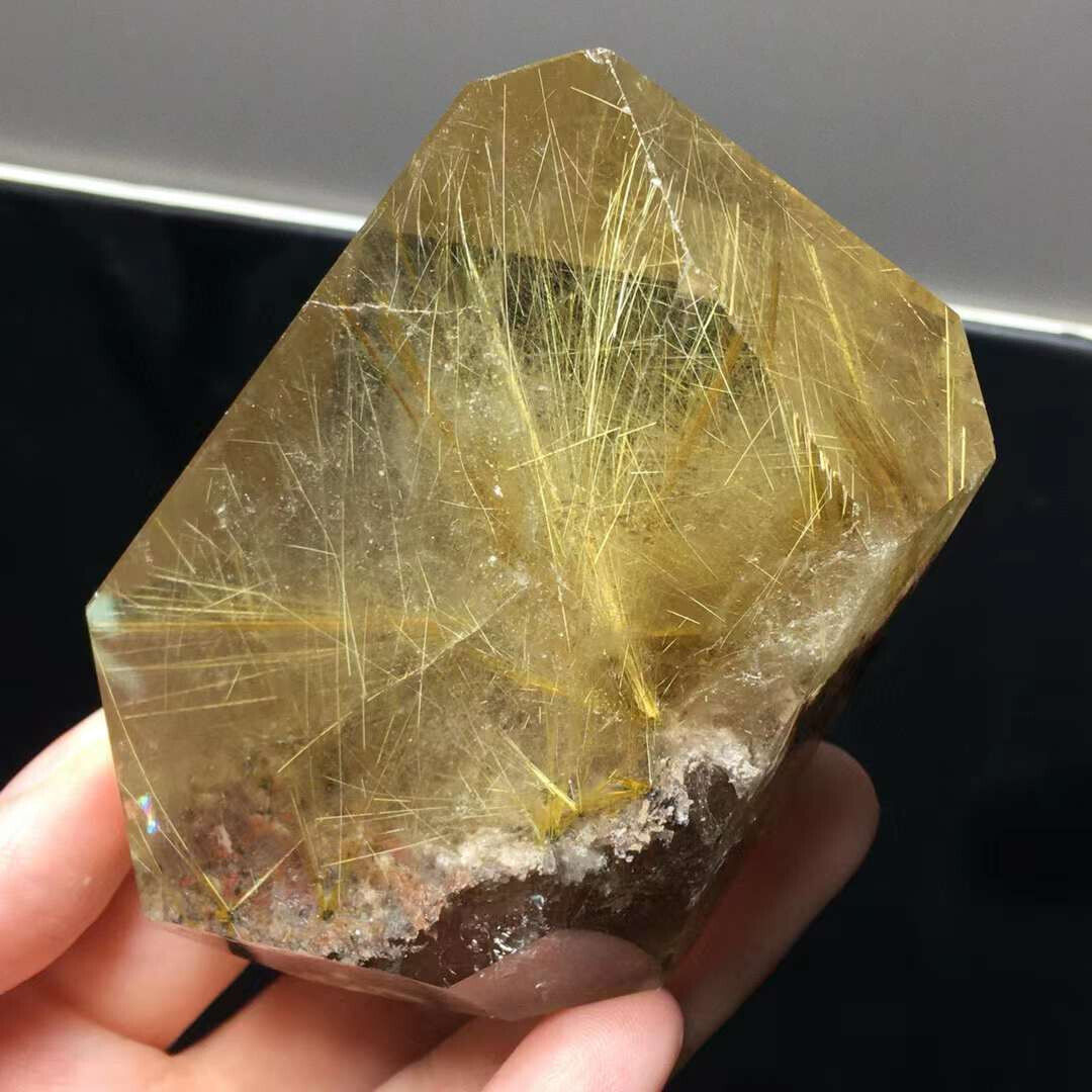 233g Natural Rutilated Gold Quartz Freeform Crystal Energy Reiki Decor Gift
