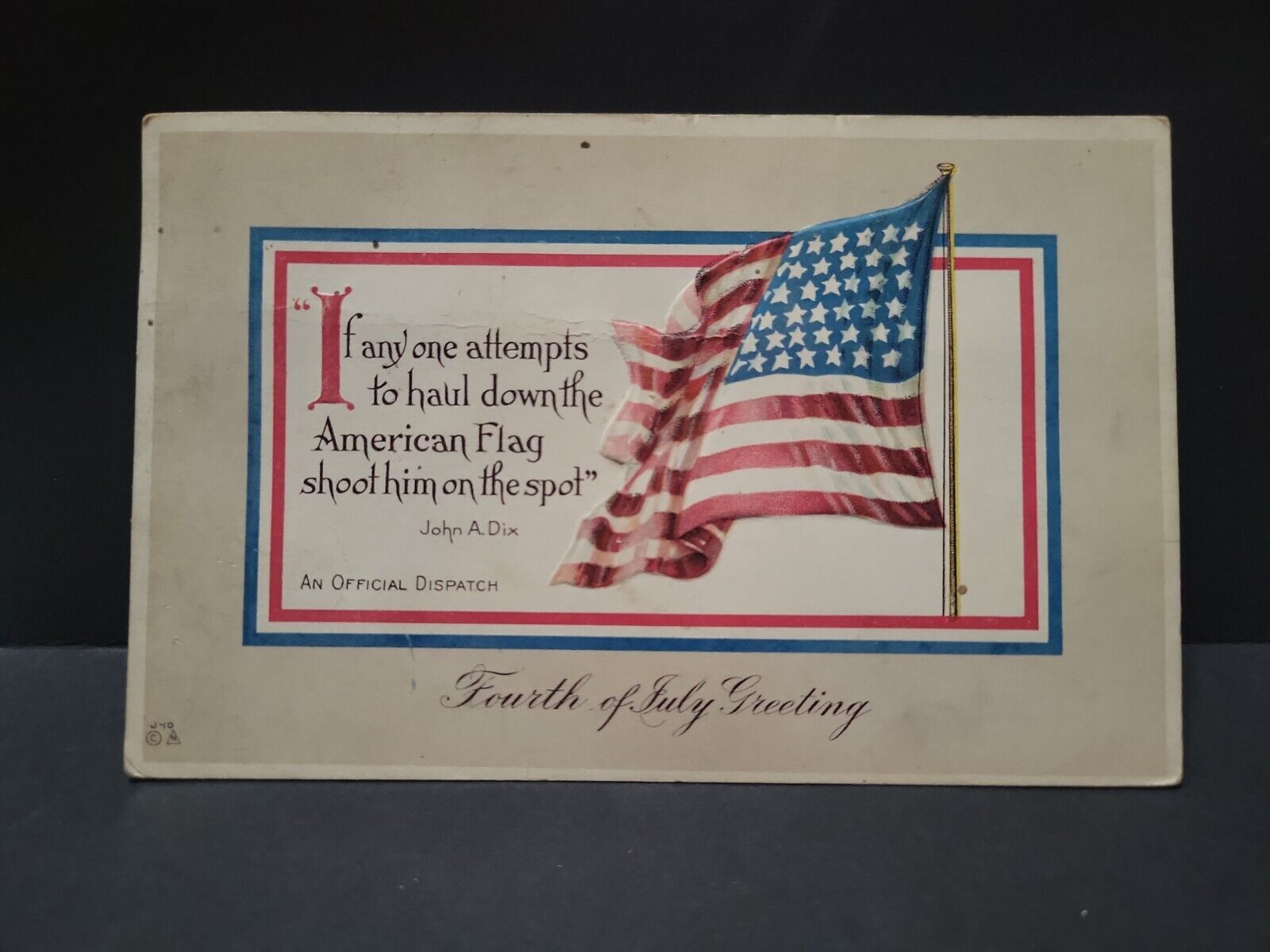 Rare 1915 John Dix Quote 4th of July Postcard Patriotic American History