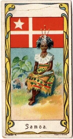 Samoa Card ca 1890 K113 National Flag, Arms, & Costume Cards, International Coff