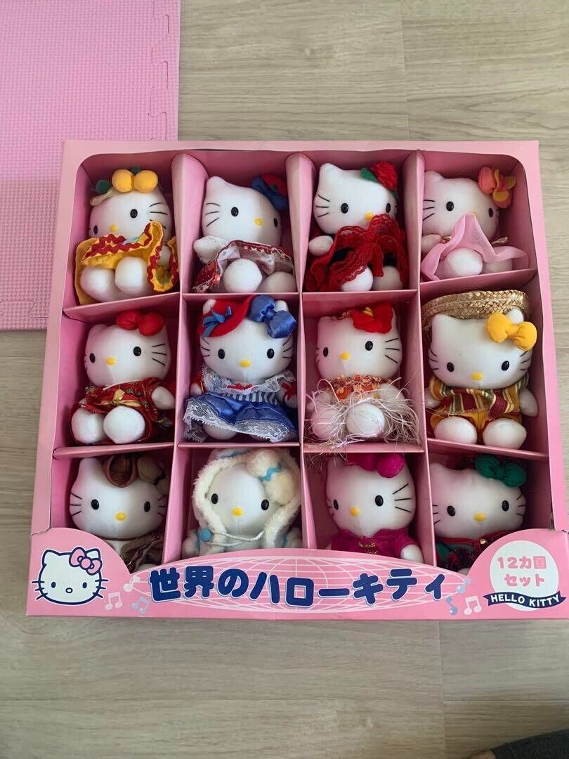 World Hello kitty Sanrio Plush 12Countries Set Vintage 2000 Toy Doll Stuffed