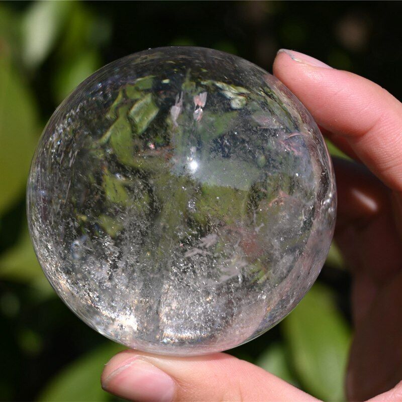 630g Natural White Clear Quartz Sphere Energy Crystal Ball Reiki Healing Decor 