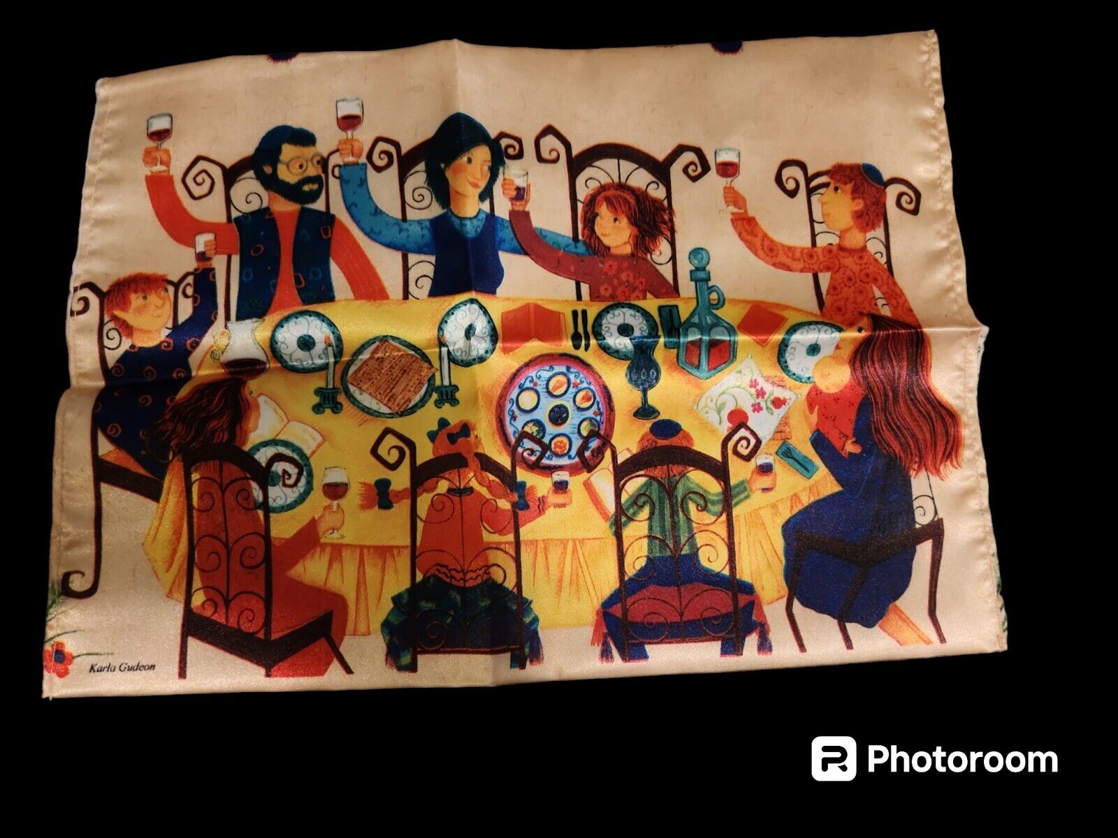 Vintage Jewish Silk Passover Bag Hide The Matzo Matzah Afikomen by Karla Gudeon