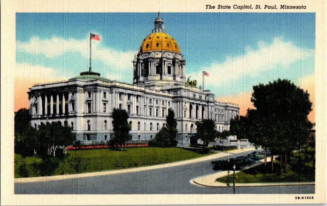 Unposted Linen Post Card The State Capitol Building St Paul Minnesota