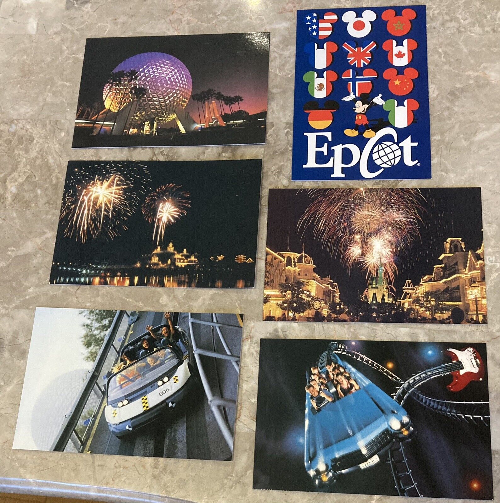 2003 Disney World Post Cards Set Of 6 Unused