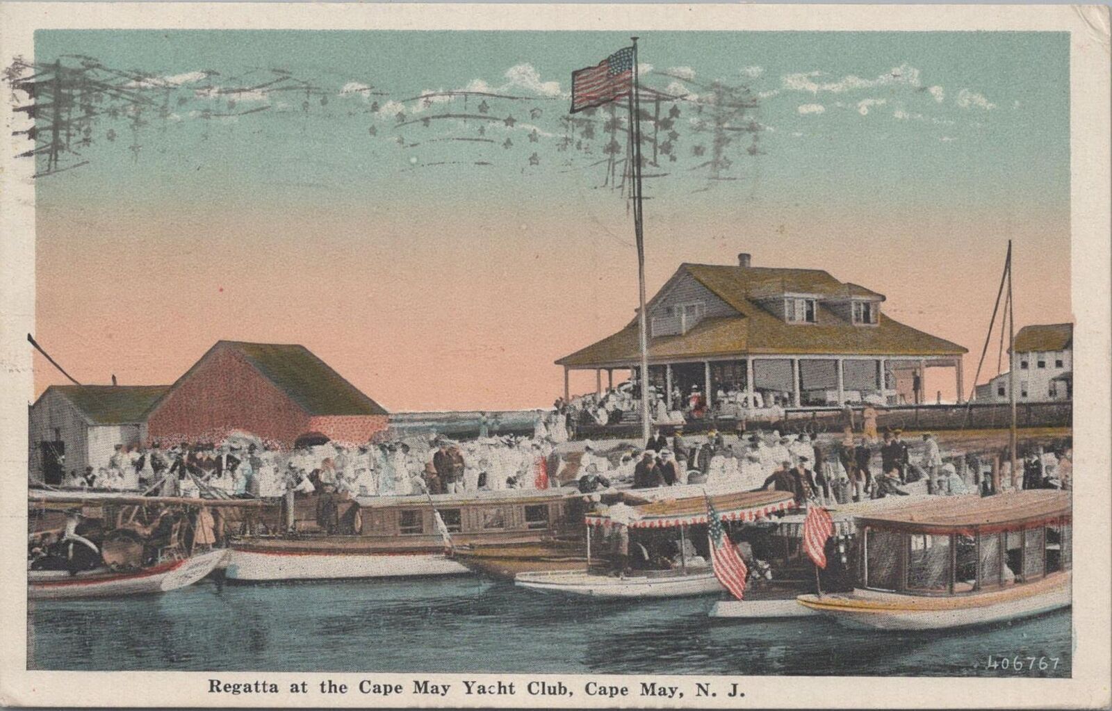 Postcard Regatta Cape May Yacht Club Cape May NJ 1924 