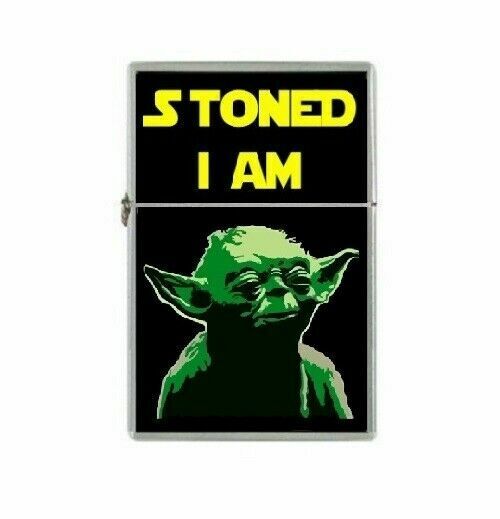 baby Yoda Flip Top Lighter Metal Chrome Refillable Cigarette w insert Star Wars