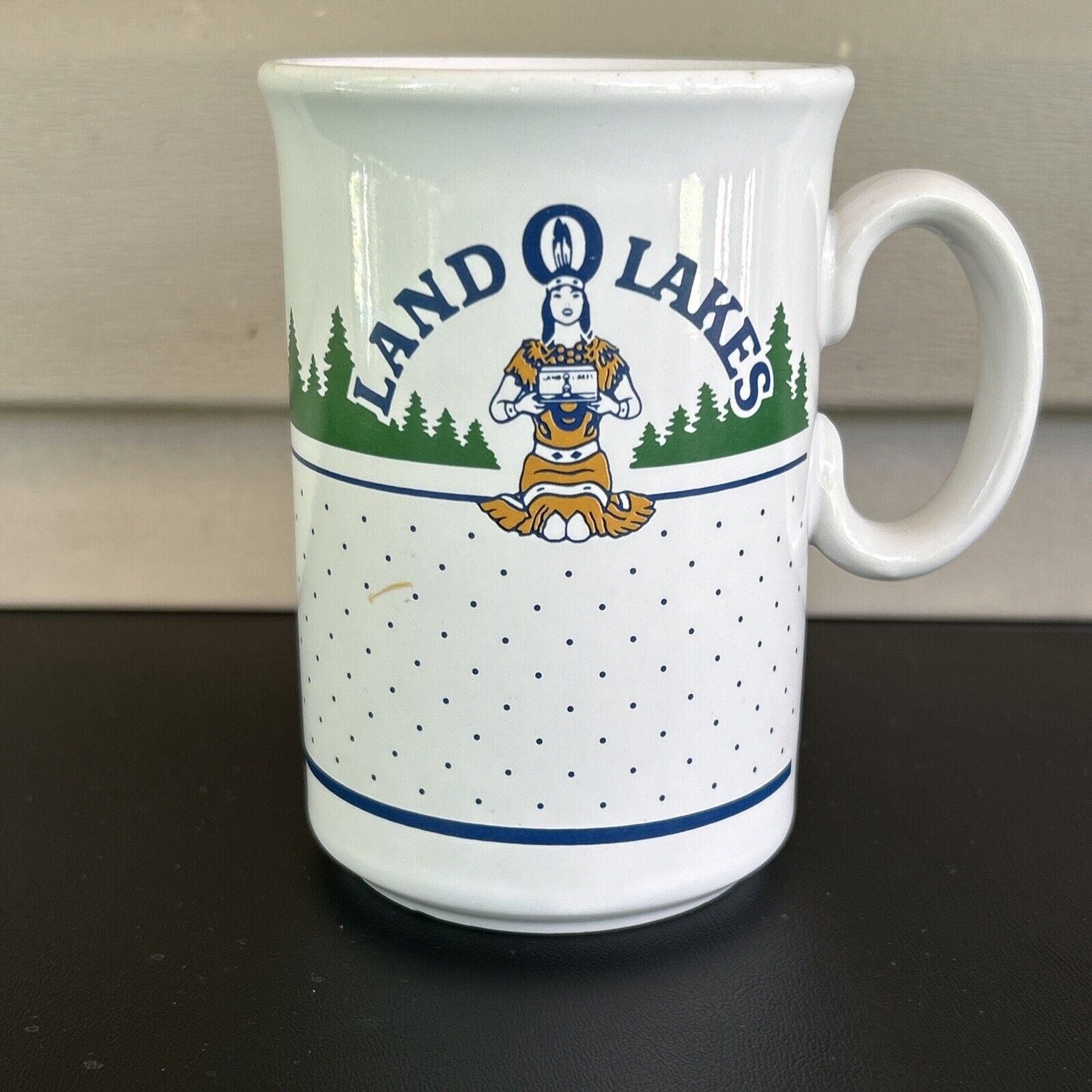 Vtg Land O\' Lakes Of Coffee Cup Mug Indian Native Discontinued Butter Milk