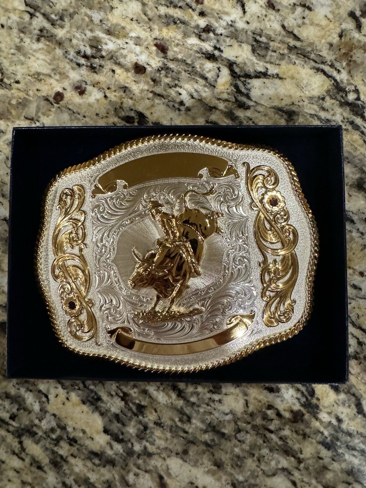 HUGE Montana Silversmith Bull Rider Belt Buckle