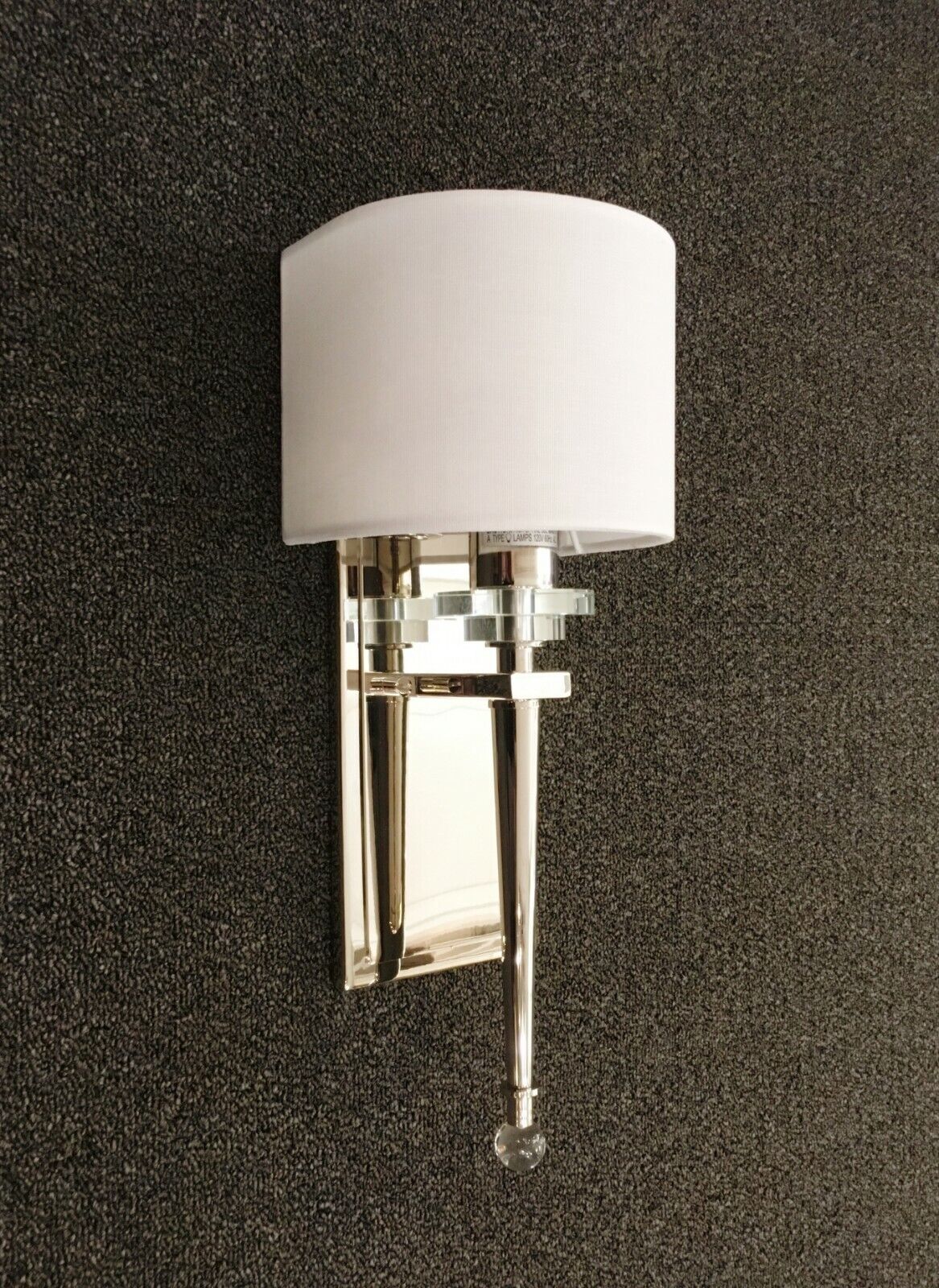 Polished Nickel Modern Wall Sconce Light with Wrap Around Shade/Crystal Accents