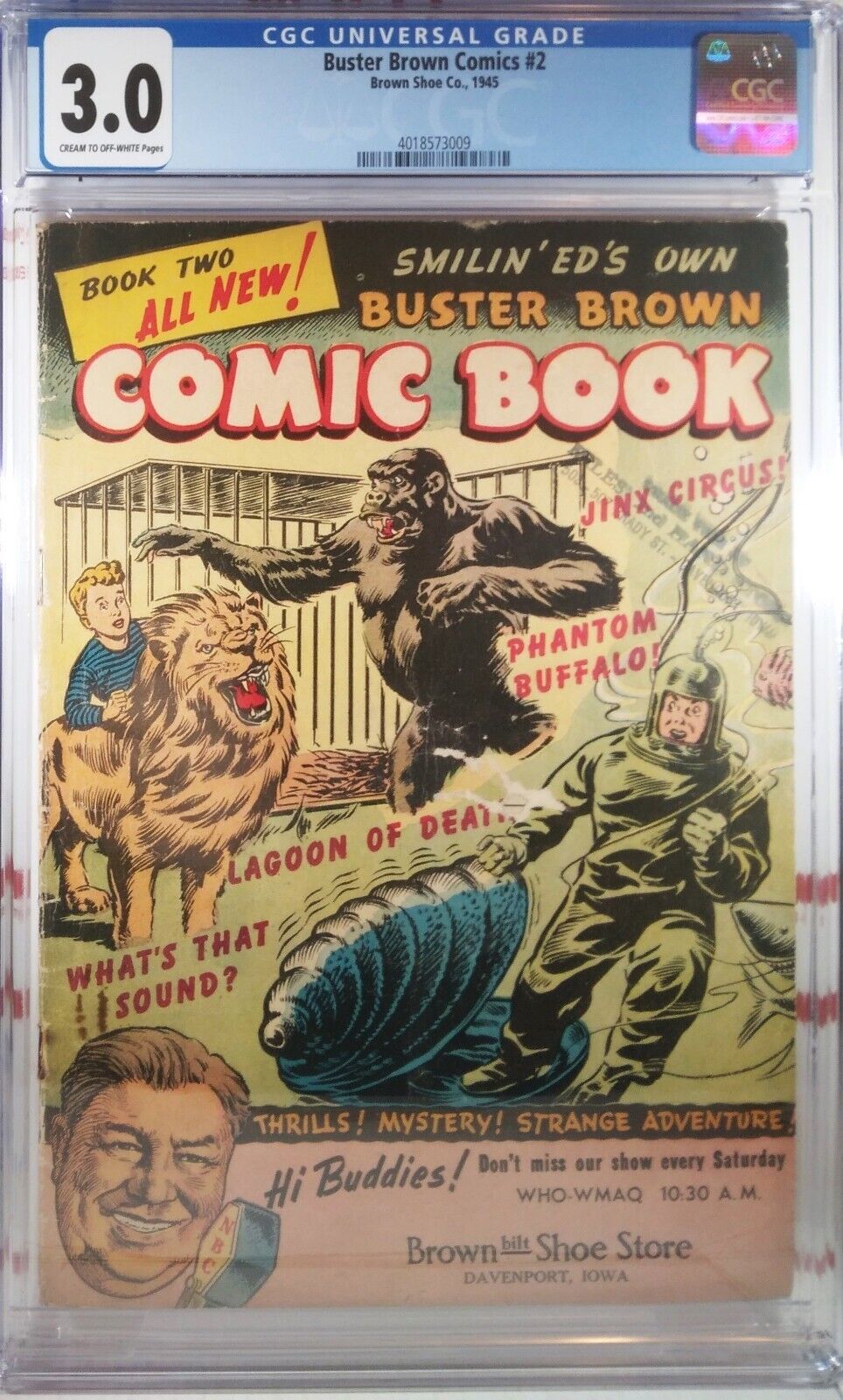💥 CGC 3.0 BUSTER BROWN COMICS #2 1945 EXTREMELY RARE LOW CENSUS ONLY 2 GRADED