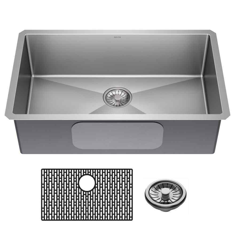 Lenta 16-Gauge Stainless Steel 30 in. Single Bowl Undermount Kitchen Sink
