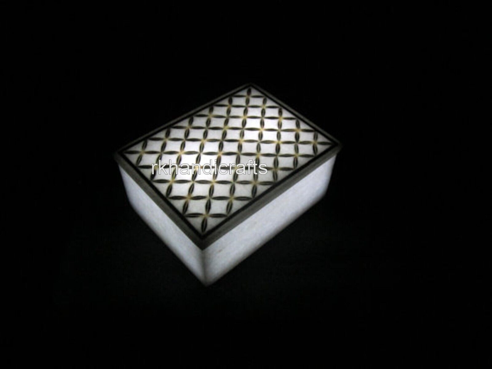 Marble Jewlry Box Inlaid with Antique Pattern Giftable Box with Luxurious Look