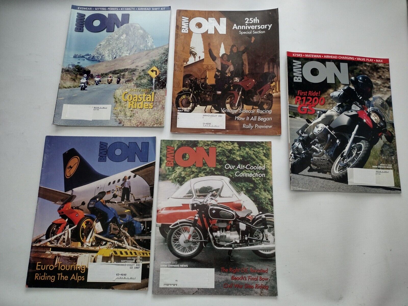 BMW ON Owners News 1996- 2000-2003-04 Motorcycles Touring Cyber Lot 5 Magazine#B