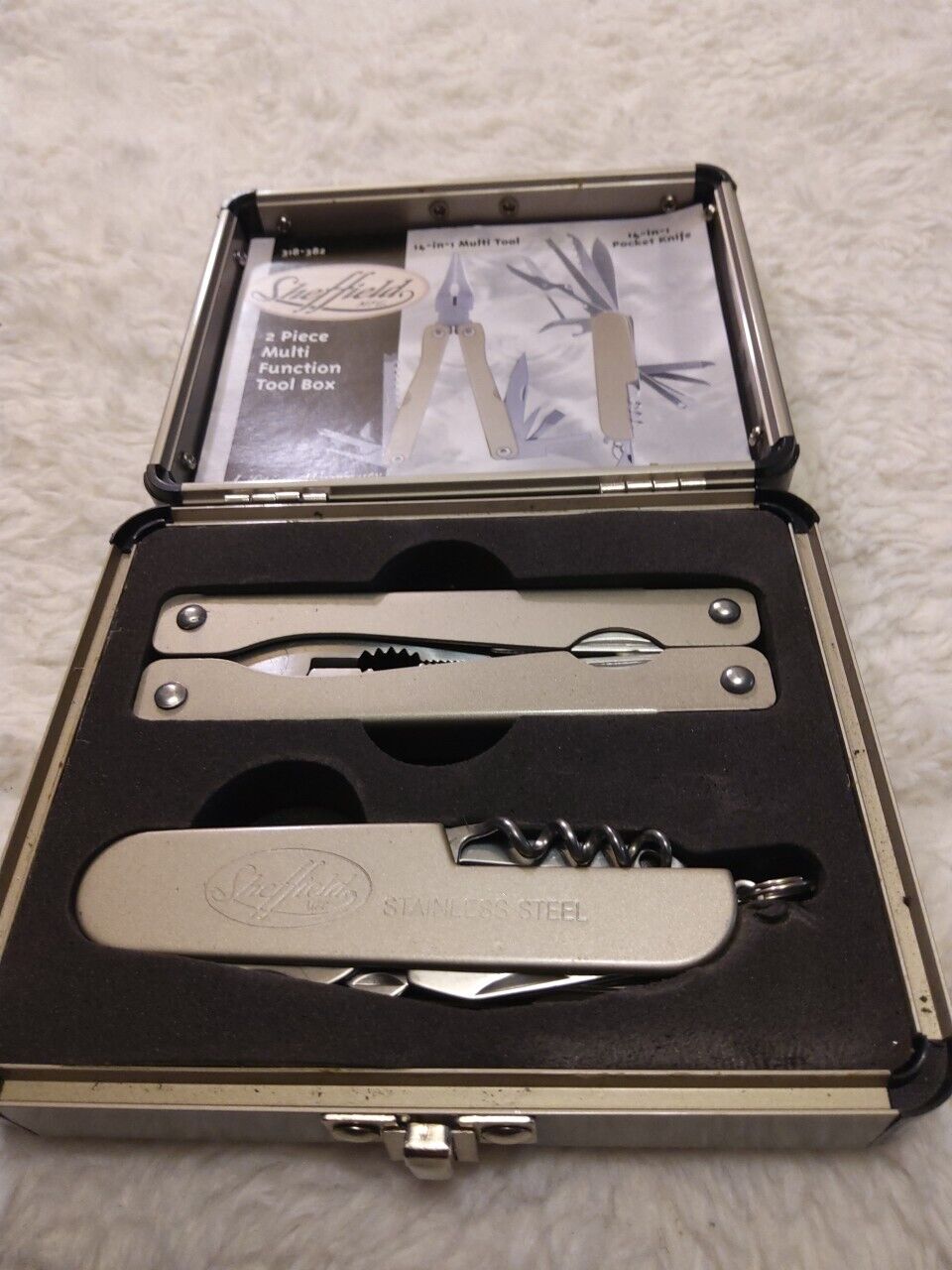 Vintage Sheffield Pocket Knife And Multi-tool In Case