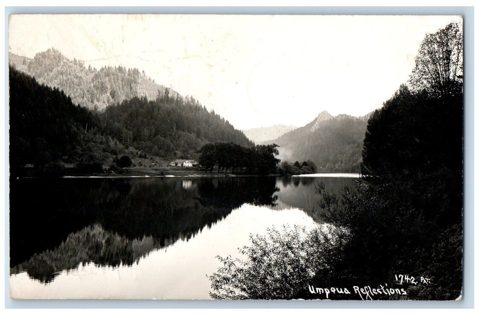 Weed California CA Postcard RPPC Photo View Of Umpqua Reflections 1914 Antique