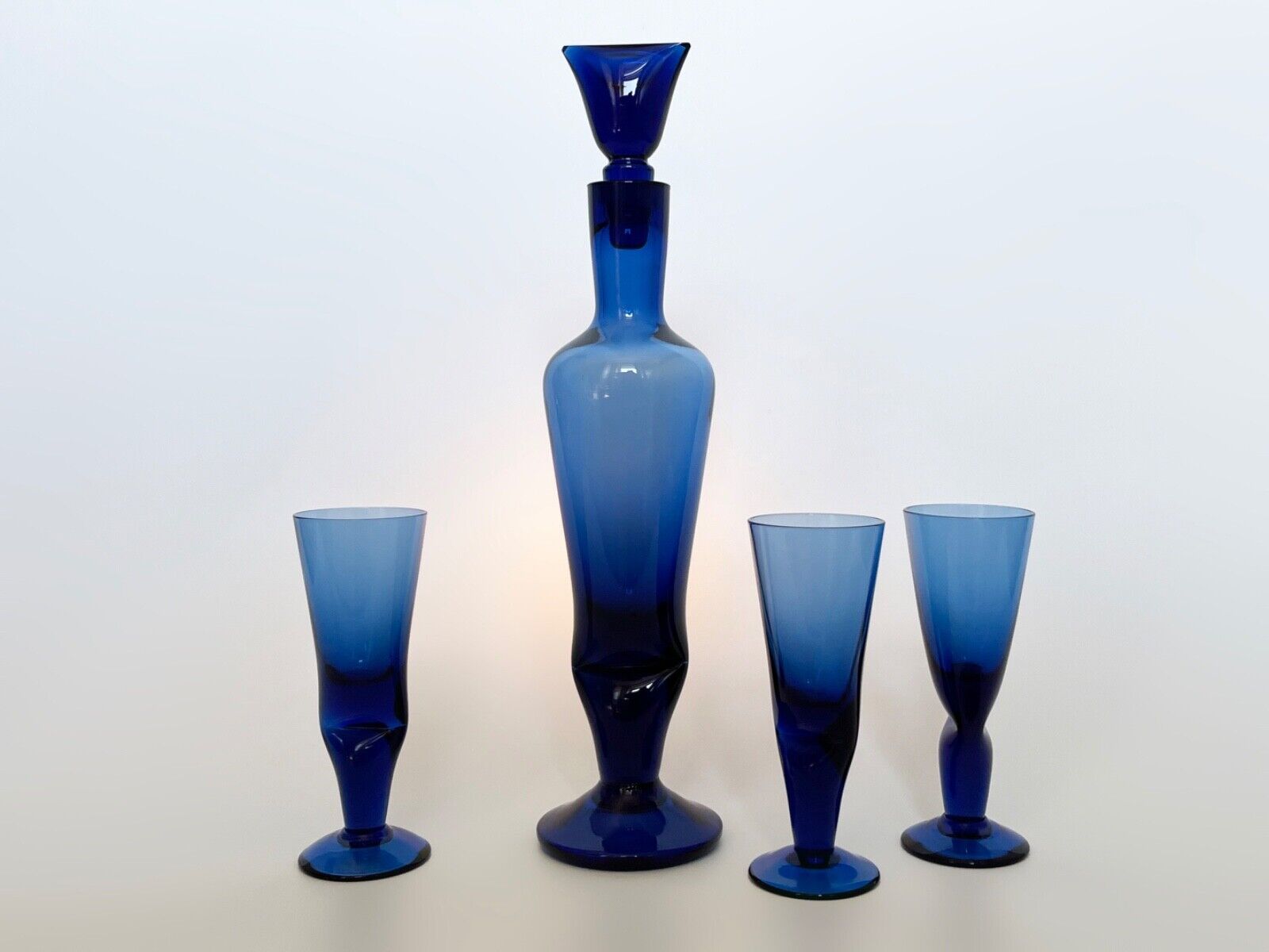 Vintage Murano glass decanter Hand made art glass decanter 60\'s set glasses