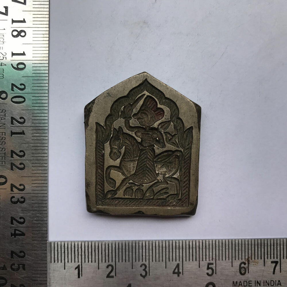 Antique or old bell metal jewelry stamp die seal hindu god pattern