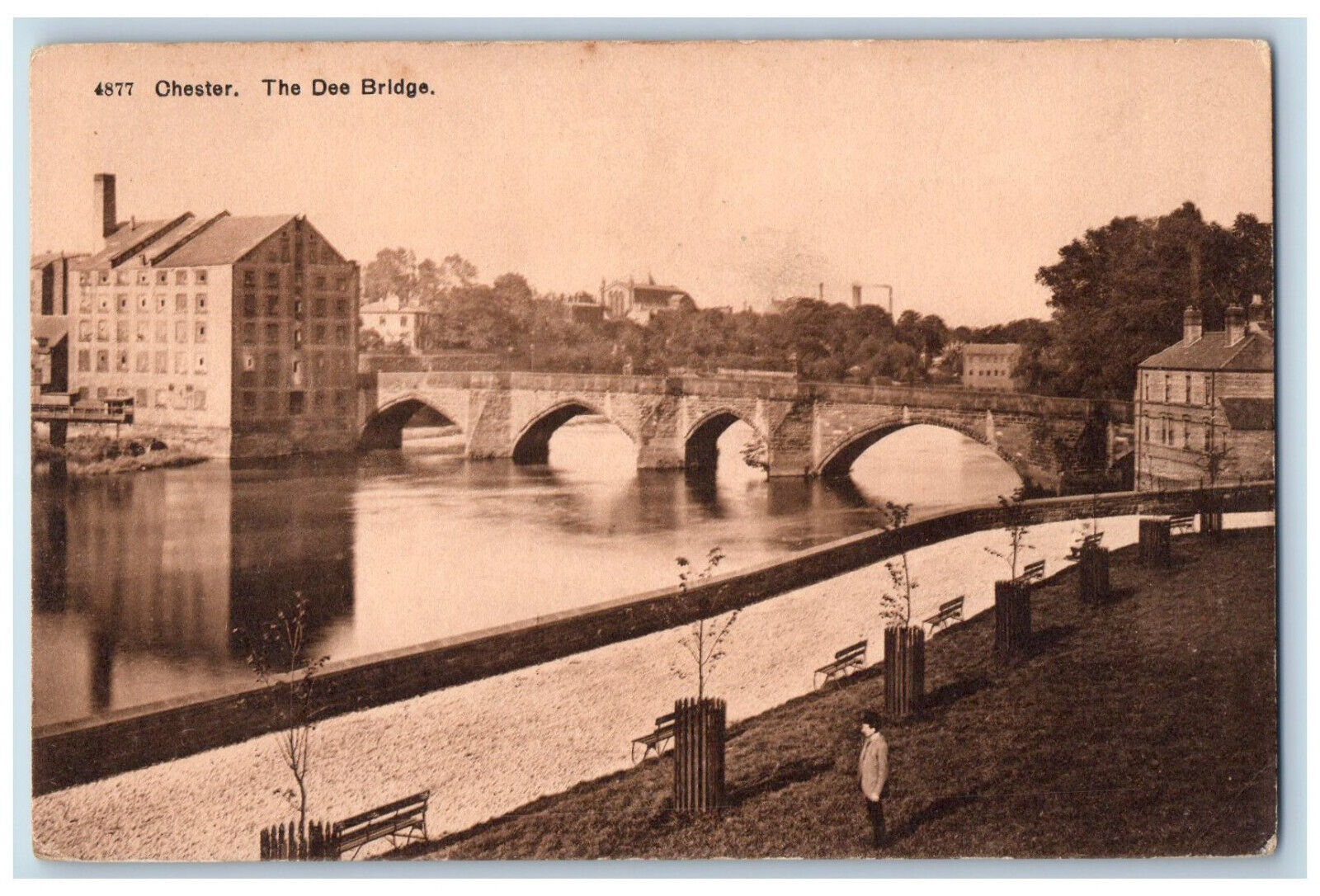 Chester Cheshire England Postcard The Dee Bridge c1910 Antique Unposted