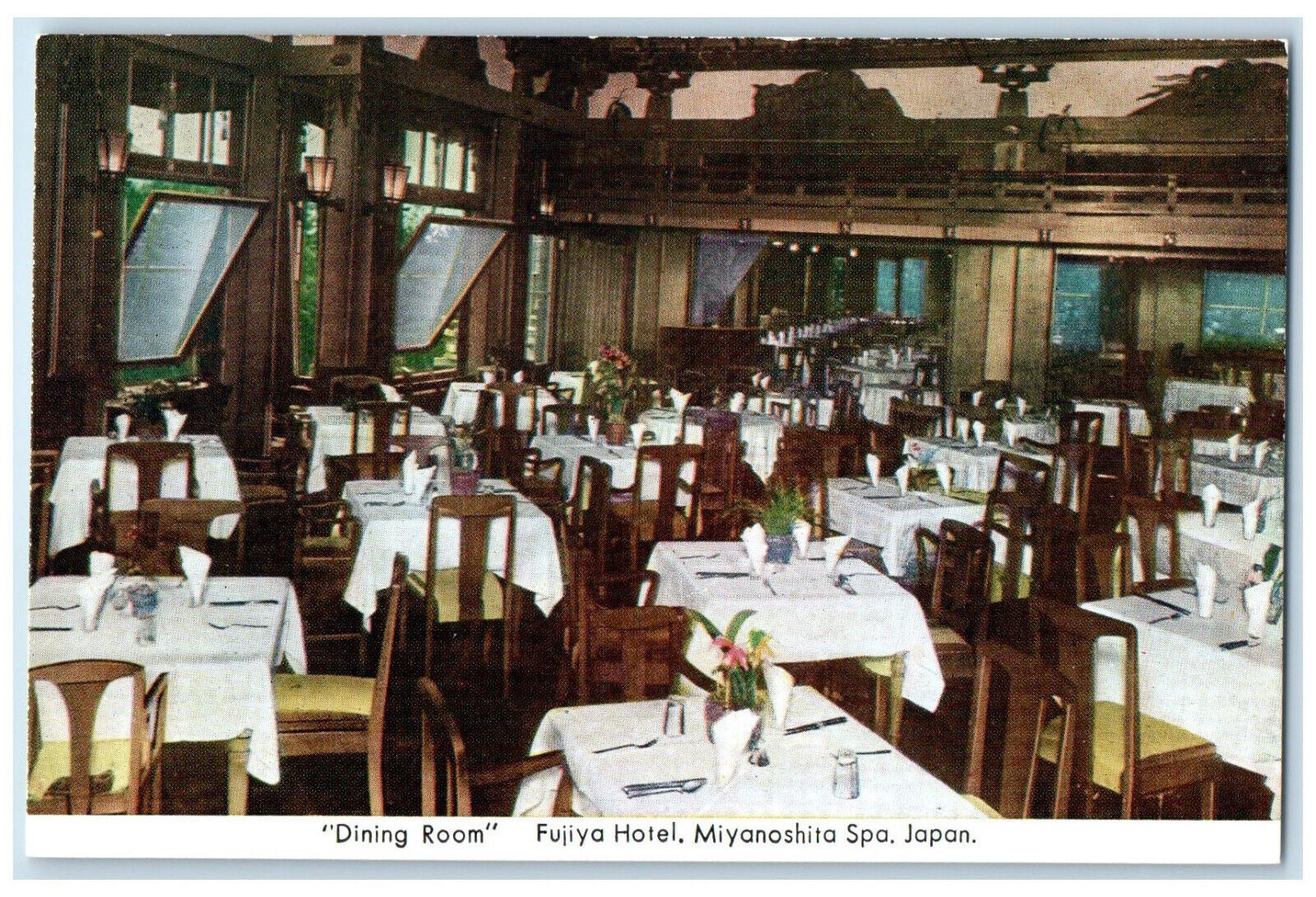 c1960's Japan Fujiya Hotel Dining Room Miyanoshita Spa Unposted Postcard