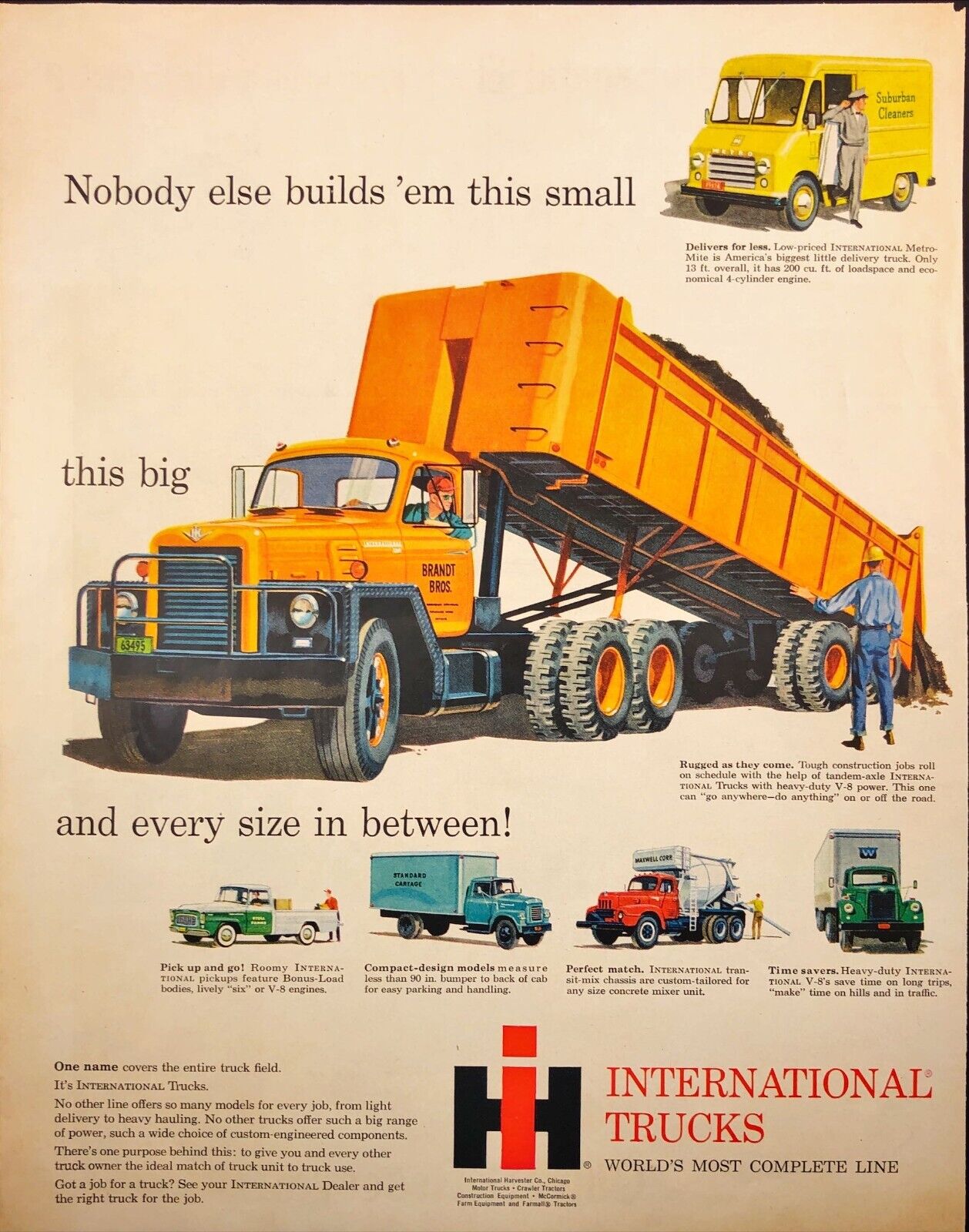 1959 International Trucks Construction Equipment Vintage Print Ad